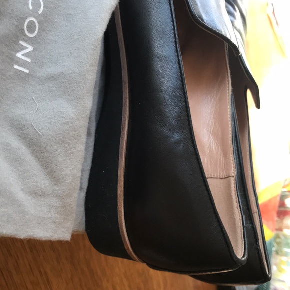 Fabio Rusconi black leather slip-on loafers w/box - Picture 6 of 7